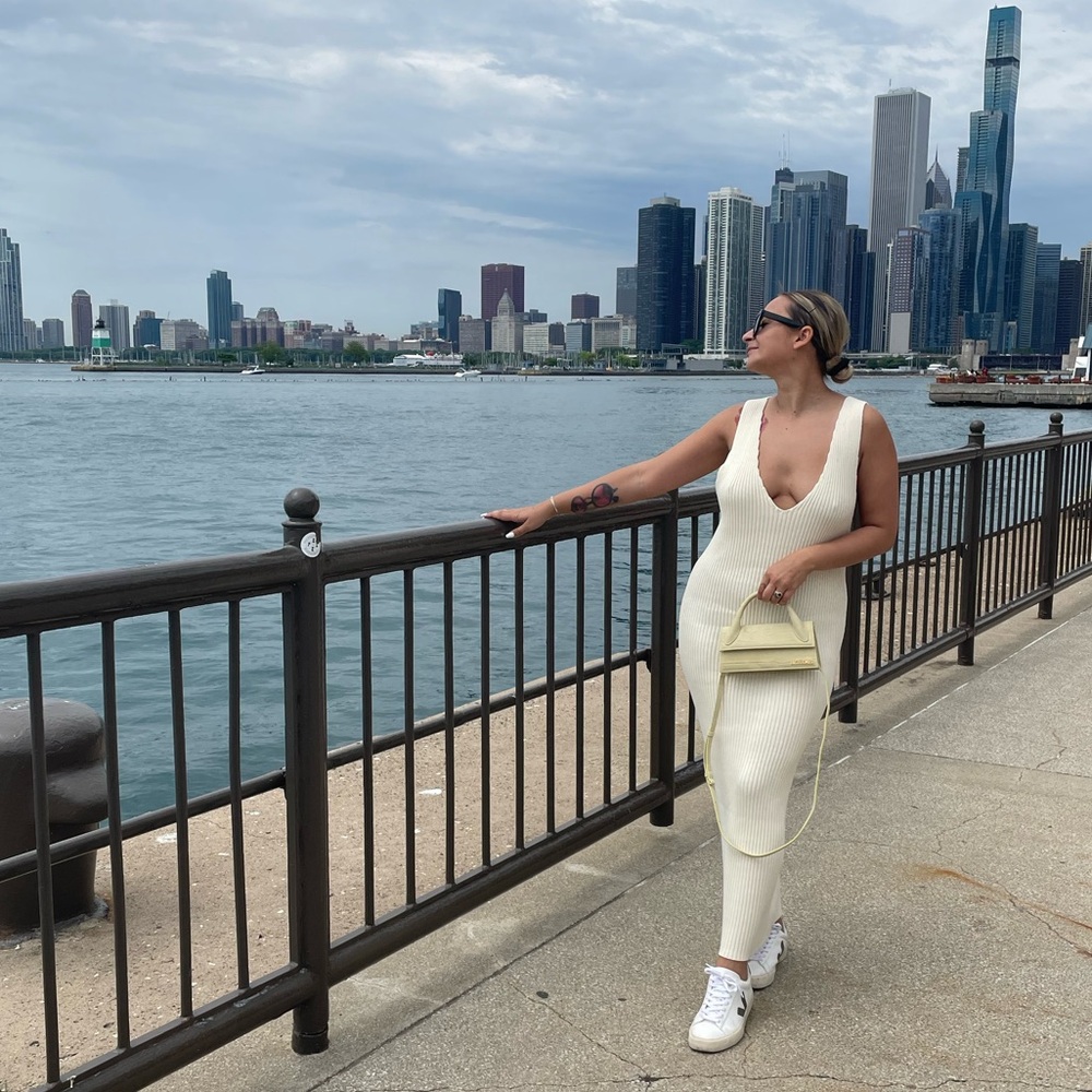 Cream Sleeveless Sweater Maxi Dress